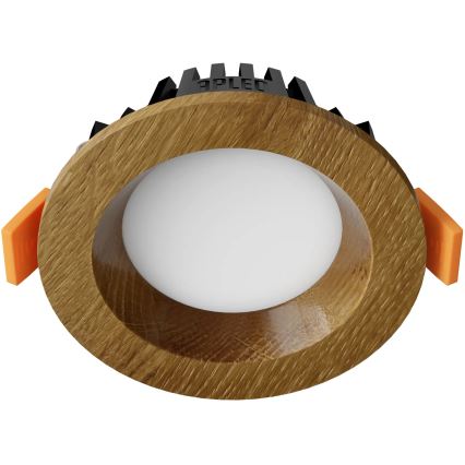 APLED - Foco de encastrar LED RONDO WOODLINE LED/3W/230V 3000K diâmetro 9 cm carvalho madeira maciça
