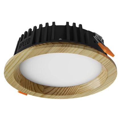 APLED - Foco de encastrar LED RONDO WOODLINE LED/6W/230V 4000K diâmetro 15 cm pinho madeira maciça