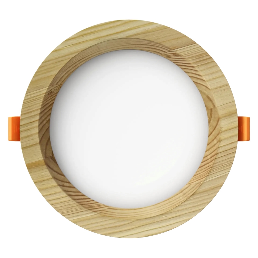 APLED - Foco de encastrar LED RONDO WOODLINE LED/6W/230V 4000K diâmetro 15 cm pinho madeira maciça