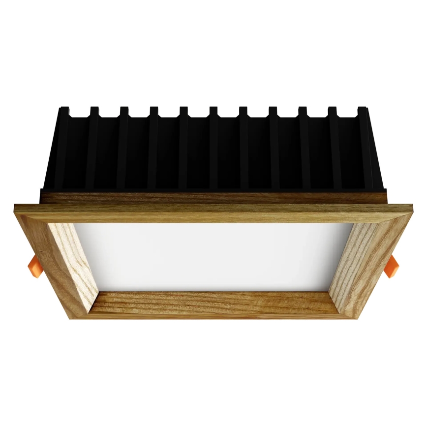 APLED - Foco de encastrar LED SQUARE WOODLINE LED/12W/230V 3000K 17x17 cm cinza madeira maciça