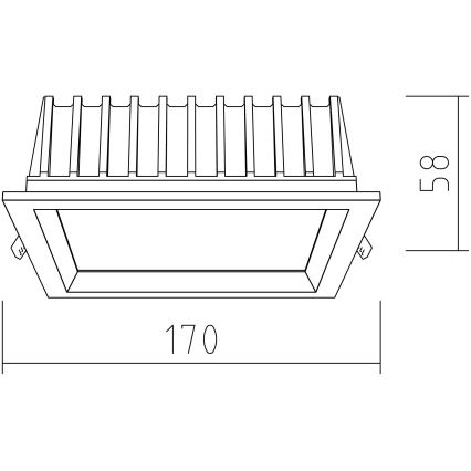 APLED - Foco de encastrar LED SQUARE WOODLINE LED/12W/230V 3000K 17x17 cm cinza madeira maciça