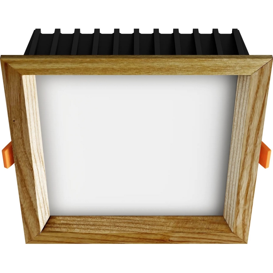 APLED - Foco de encastrar LED SQUARE WOODLINE LED/12W/230V 4000K 17x17 cm cinza madeira maciça