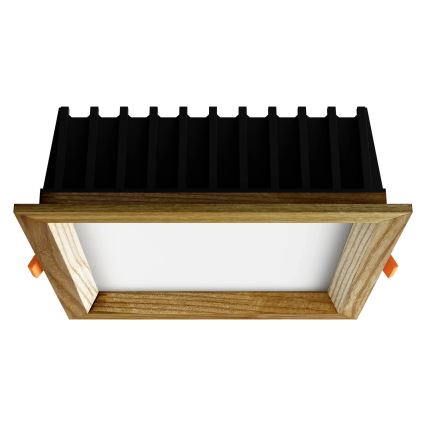 APLED - Foco de encastrar LED SQUARE WOODLINE LED/12W/230V 4000K 17x17 cm cinza madeira maciça