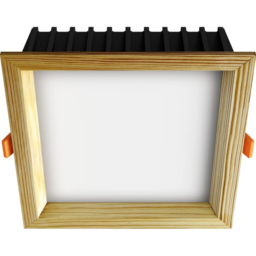 APLED - Foco de encastrar LED SQUARE WOODLINE LED/12W/230V 4000K 17x17 cm pinho madeira maciça