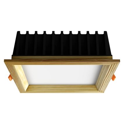 APLED - Foco de encastrar LED SQUARE WOODLINE LED/12W/230V 4000K 17x17 cm pinho madeira maciça