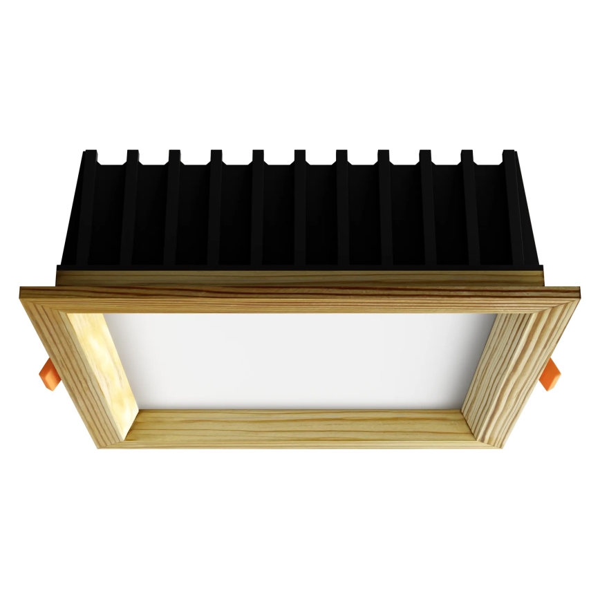 APLED - Foco de encastrar LED SQUARE WOODLINE LED/12W/230V 4000K 17x17 cm pinho madeira maciça