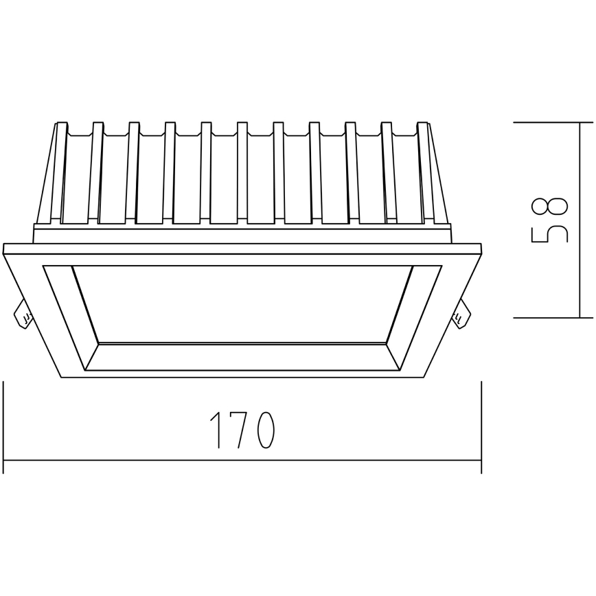APLED - Foco de encastrar LED SQUARE WOODLINE LED/12W/230V 4000K 17x17 cm pinho madeira maciça