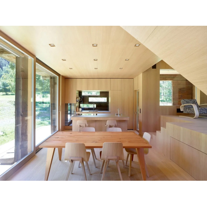 APLED - Foco de encastrar LED SQUARE WOODLINE LED/3W/230V 3000K 9x9 cm carvalho madeira maciça