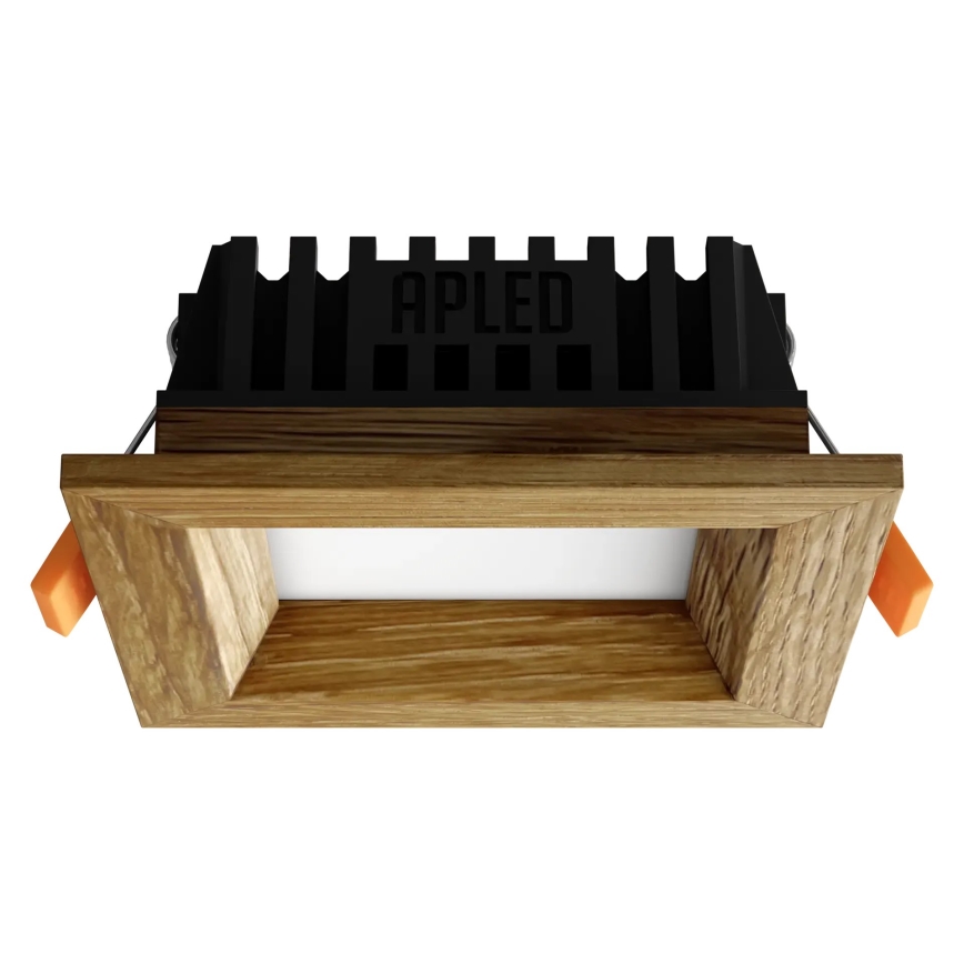 APLED - Foco de encastrar LED SQUARE WOODLINE LED/3W/230V 3000K 9x9 cm carvalho madeira maciça
