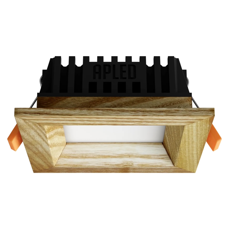 APLED - Foco de encastrar LED SQUARE WOODLINE LED/3W/230V 3000K 9x9 cm cinza madeira maciça