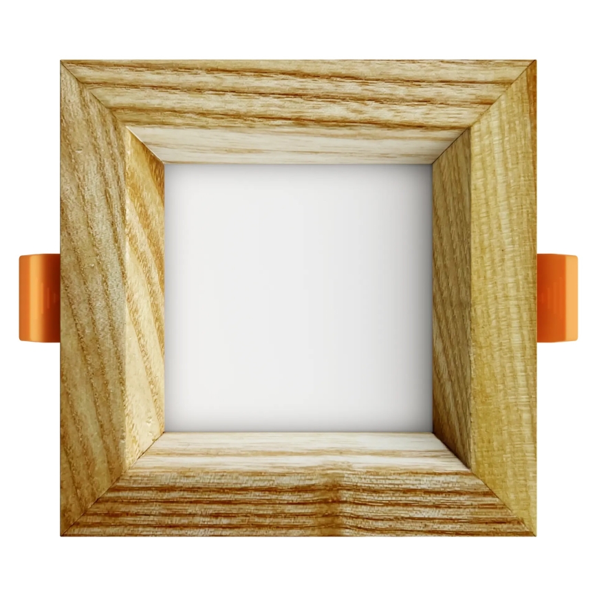 APLED - Foco de encastrar LED SQUARE WOODLINE LED/3W/230V 3000K 9x9 cm cinza madeira maciça