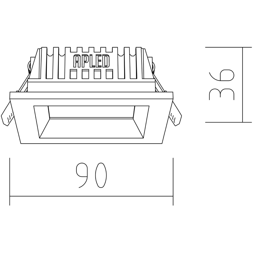 APLED - Foco de encastrar LED SQUARE WOODLINE LED/3W/230V 3000K 9x9 cm cinza madeira maciça