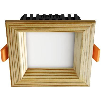 APLED - Foco de encastrar LED SQUARE WOODLINE LED/3W/230V 3000K 9x9 cm pinho madeira maciça