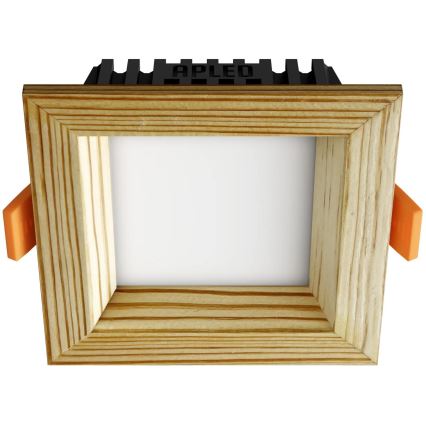 APLED - Foco de encastrar LED SQUARE WOODLINE LED/3W/230V 4000K 9x9 cm pinho madeira maciça