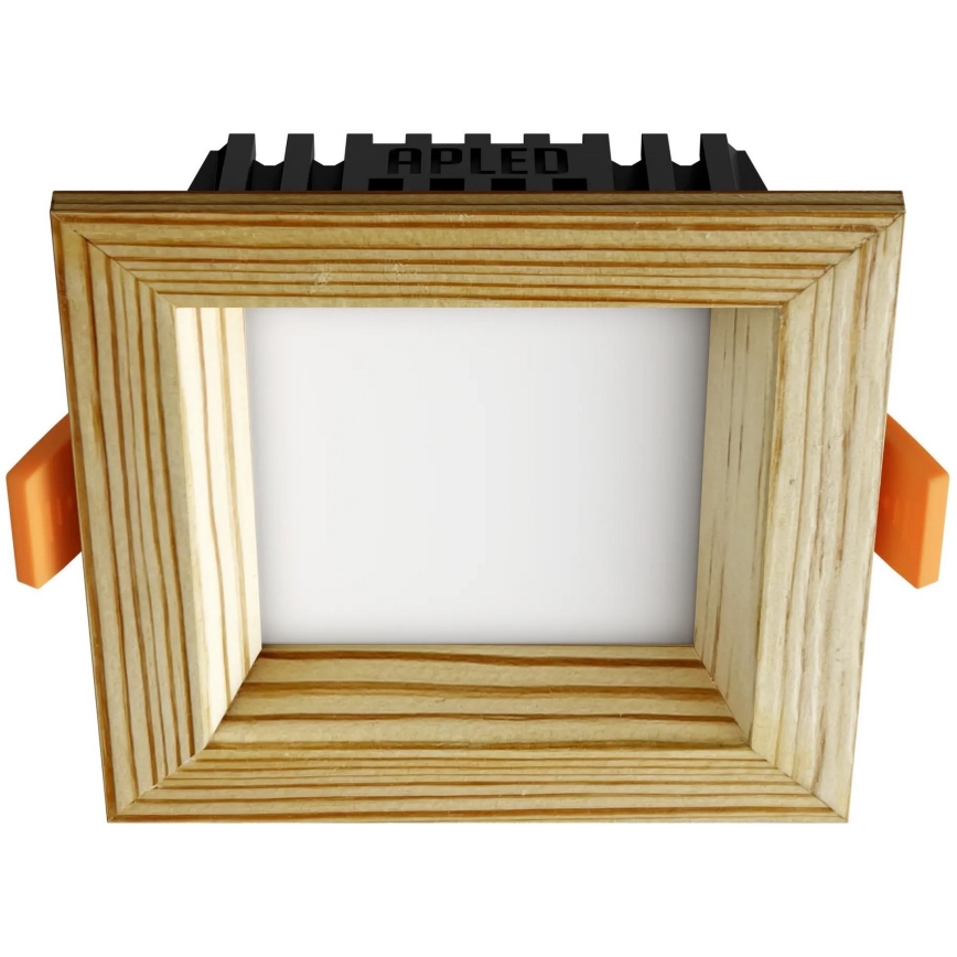 APLED - Foco de encastrar LED SQUARE WOODLINE LED/3W/230V 4000K 9x9 cm pinho madeira maciça
