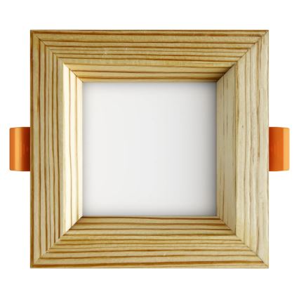 APLED - Foco de encastrar LED SQUARE WOODLINE LED/3W/230V 4000K 9x9 cm pinho madeira maciça