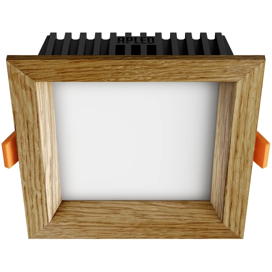 APLED - Foco de encastrar LED SQUARE WOODLINE LED/6W/230V 3000K 12x12 cm carvalho madeira maciça