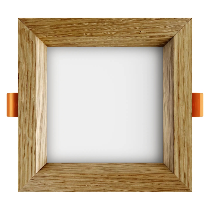 APLED - Foco de encastrar LED SQUARE WOODLINE LED/6W/230V 3000K 12x12 cm carvalho madeira maciça