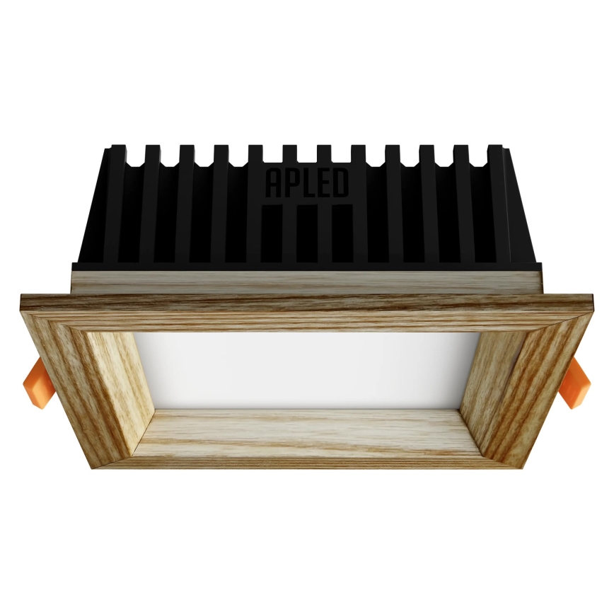 APLED - Foco de encastrar LED SQUARE WOODLINE LED/6W/230V 3000K 12x12 cm cinza madeira maciça