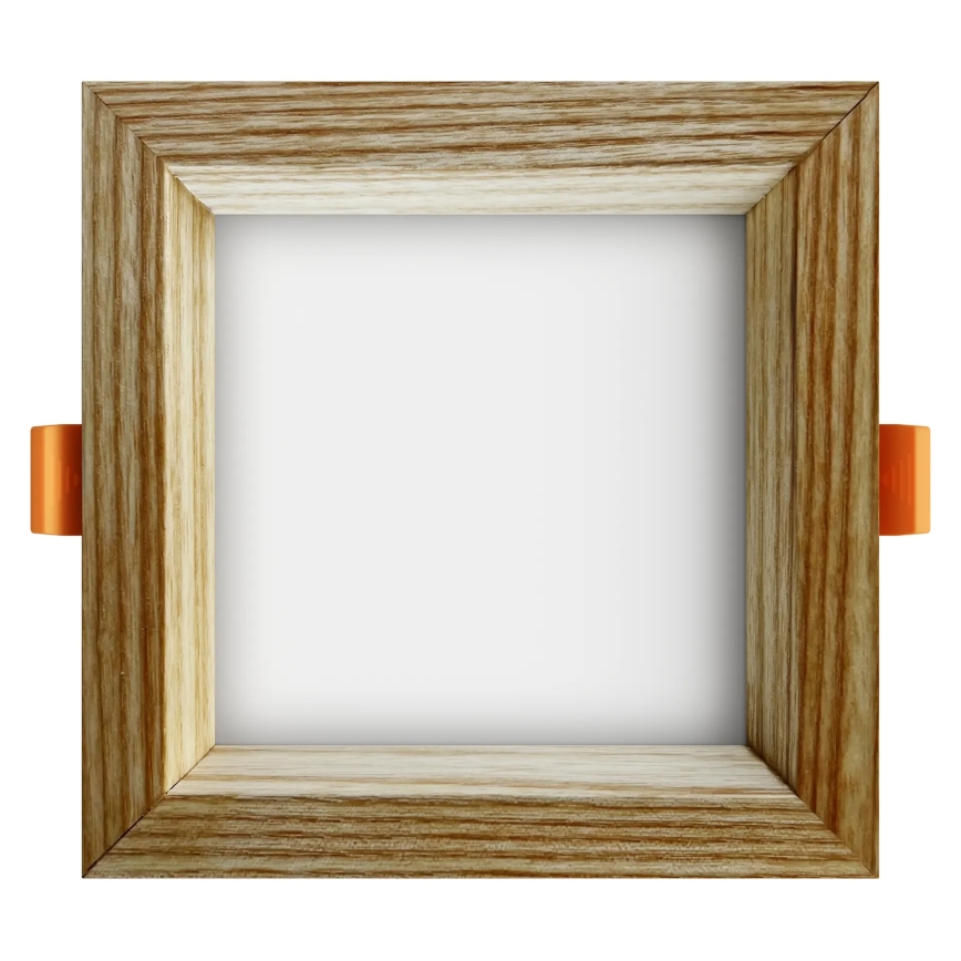 APLED - Foco de encastrar LED SQUARE WOODLINE LED/6W/230V 3000K 12x12 cm cinza madeira maciça