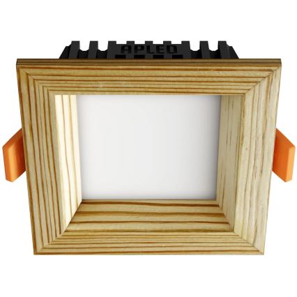 APLED - Foco de encastrar LED SQUARE WOODLINE LED/6W/230V 3000K 12x12 cm pinho madeira maciça