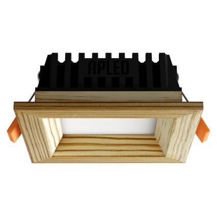 APLED - Foco de encastrar LED SQUARE WOODLINE LED/6W/230V 3000K 12x12 cm pinho madeira maciça