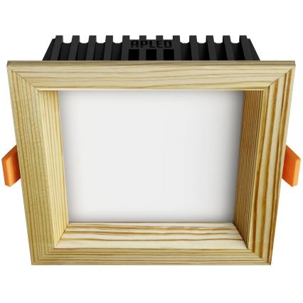 APLED - Foco de encastrar LED SQUARE WOODLINE LED/6W/230V 4000K 12x12 cm pinho madeira maciça