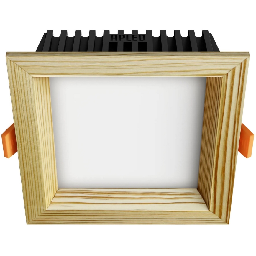 APLED - Foco de encastrar LED SQUARE WOODLINE LED/6W/230V 4000K 12x12 cm pinho madeira maciça