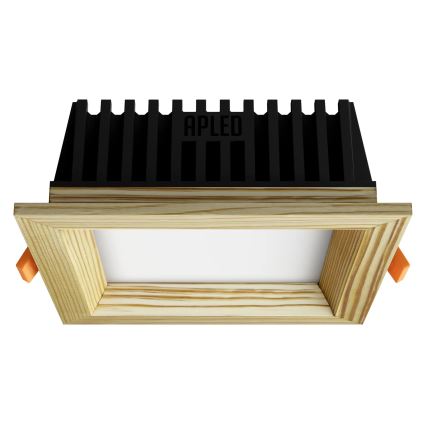 APLED - Foco de encastrar LED SQUARE WOODLINE LED/6W/230V 4000K 12x12 cm pinho madeira maciça