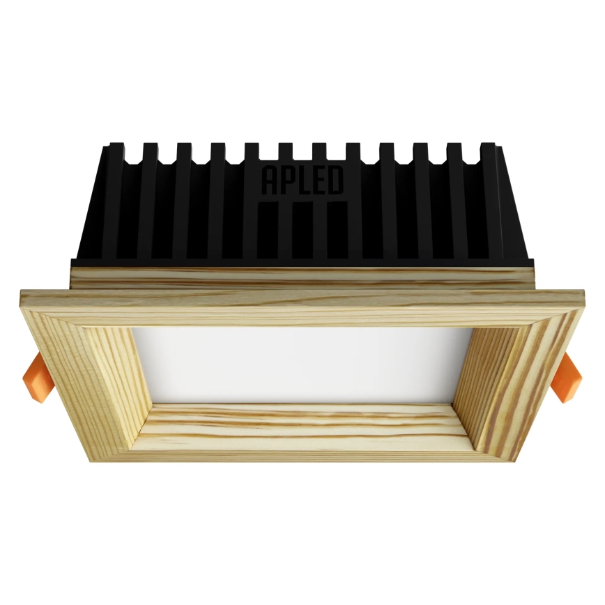 APLED - Foco de encastrar LED SQUARE WOODLINE LED/6W/230V 4000K 12x12 cm pinho madeira maciça