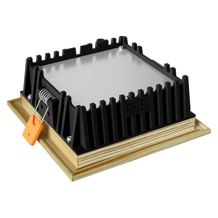APLED - Foco de encastrar LED SQUARE WOODLINE LED/6W/230V 4000K 12x12 cm pinho madeira maciça