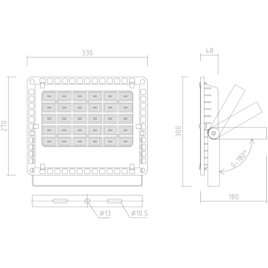APLED - Luz de inundação LED de exterior PRO LED/100W/230V IP66 10000lm 6000K