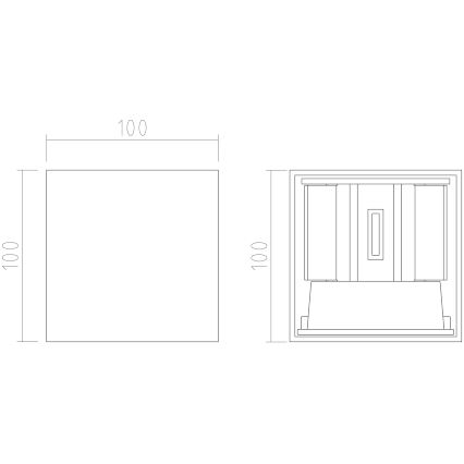 APLED - Luz de parede LED de exterior CUBE 2xLED/3W/230V IP65