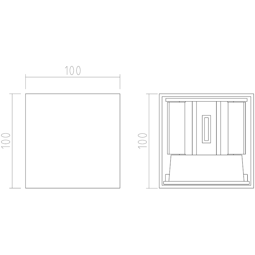 APLED - Luz de parede LED de exterior CUBE 2xLED/3W/230V IP65