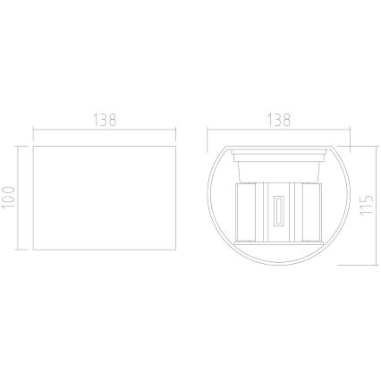 APLED - Luz de parede LED de exterior OVAL 2xLED/3W/230V IP65