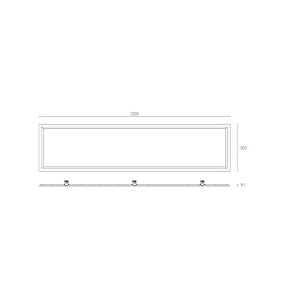 APLED - Painel de teto para casa de banho LED QUADRA LED/40W/230V 4000K IP41 120x30cm