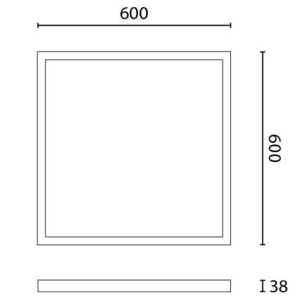 APLED - Painel LED QUADRA LED/48W/230V IP41 60x60cm