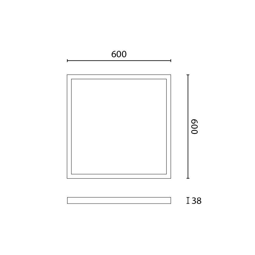 APLED - Painel LED QUADRA LED/48W/230V IP41 60x60cm
