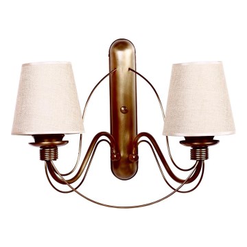 Aplique CLASSIC 2xE27/40W/230V bronze/bege