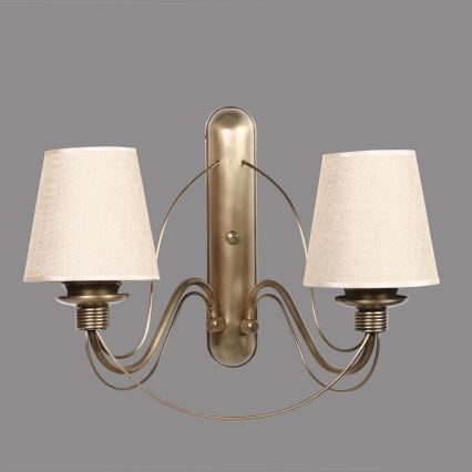 Aplique CLASSIC 2xE27/40W/230V bronze/bege