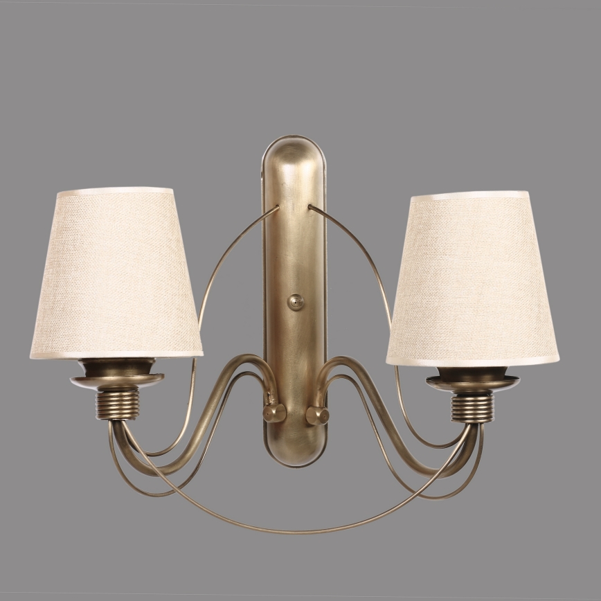 Aplique CLASSIC 2xE27/40W/230V bronze/bege