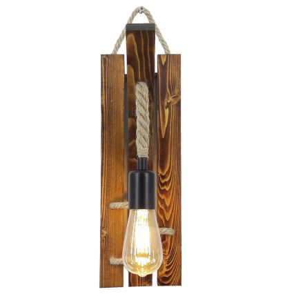 Aplique de parede AHSAP 1xE27/40W/230V, acabamento pinho/nogueira