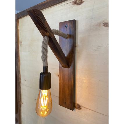 Aplique de parede AHSAP 1xE27/40W/230V pinho nogueira