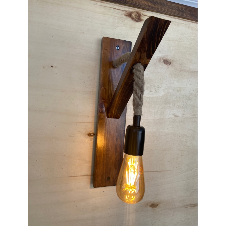 Aplique de parede AHSAP 1xE27/40W/230V pinho nogueira