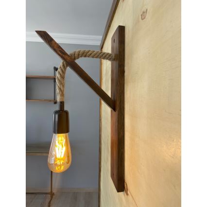 Aplique de parede AHSAP 1xE27/40W/230V pinho nogueira