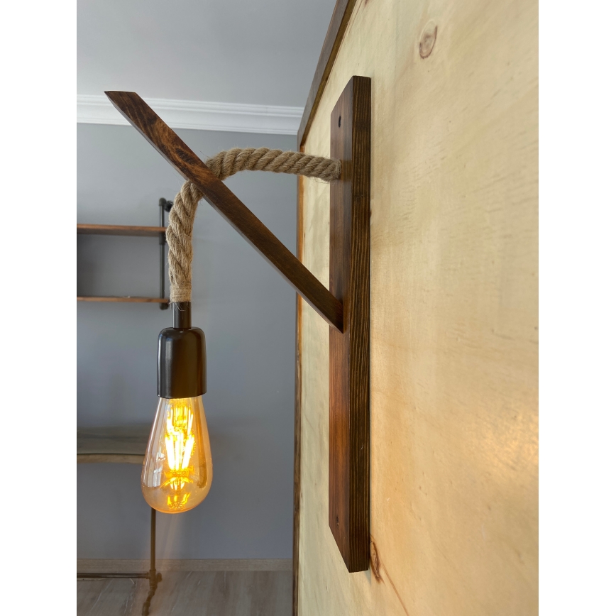 Aplique de parede AHSAP 1xE27/40W/230V pinho nogueira
