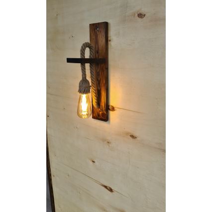 Aplique de parede AHSAP 1xE27/40W/230V pinho nogueira