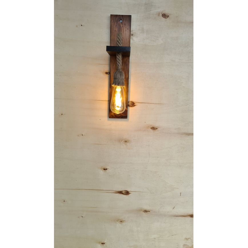 Aplique de parede AHSAP 1xE27/40W/230V pinho nogueira