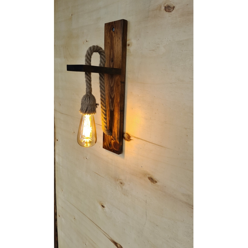 Aplique de parede AHSAP 1xE27/40W/230V pinho nogueira