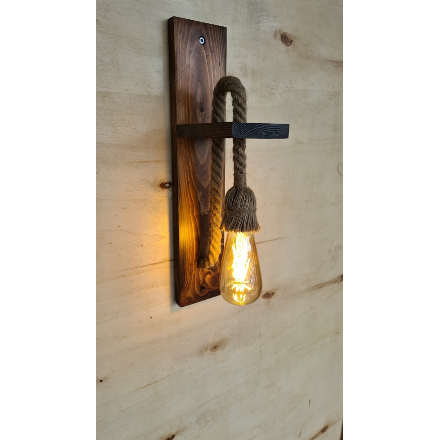 Aplique de parede AHSAP 1xE27/40W/230V pinho nogueira